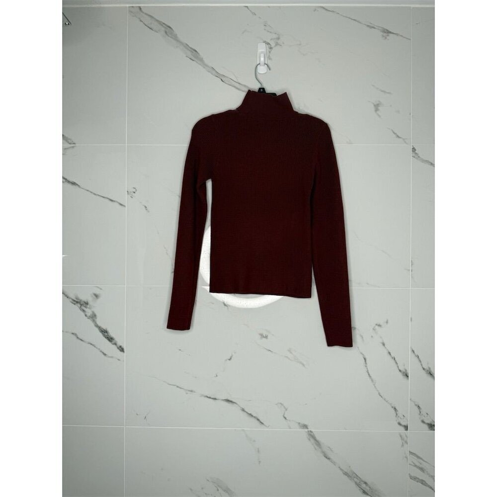 Oak + Fort Women's Red High Neck Knit Sweater Size S Casual Pullover Burgandy - Picture 3 of 6